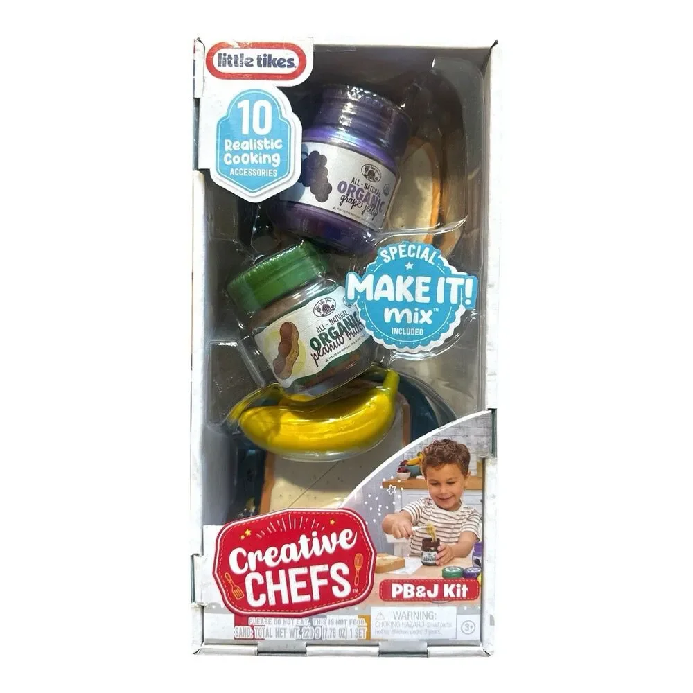 Little Tikes Creative Chefs PB&J Kit 10 Pc Make-It Mix Pretend Play NEW